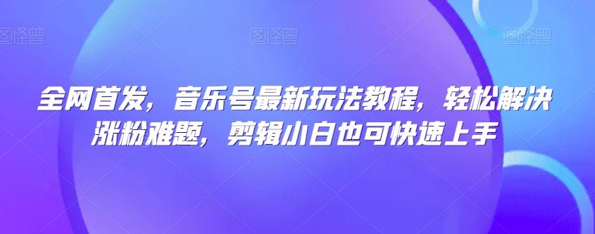 全网首发，音乐号最新玩法教程，轻松解决涨粉难题，剪辑小白也可快速上手-test