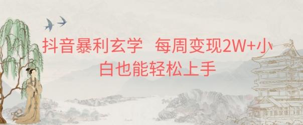 抖音暴利玄学，每周变现2W+小白也能轻松上手-test