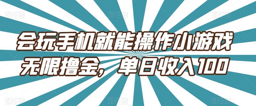会玩手机就能操作小游戏无限撸金，单日收入100-test