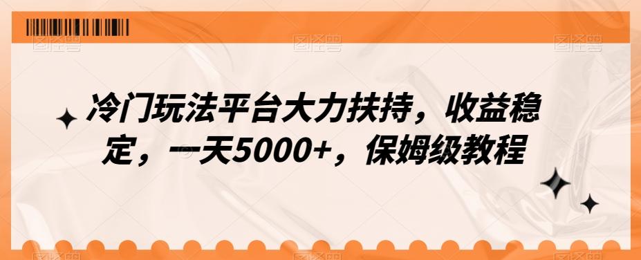 冷门玩法平台大力扶持，收益稳定，一天5000+，保姆级教程（附抖音7天起号法）-test