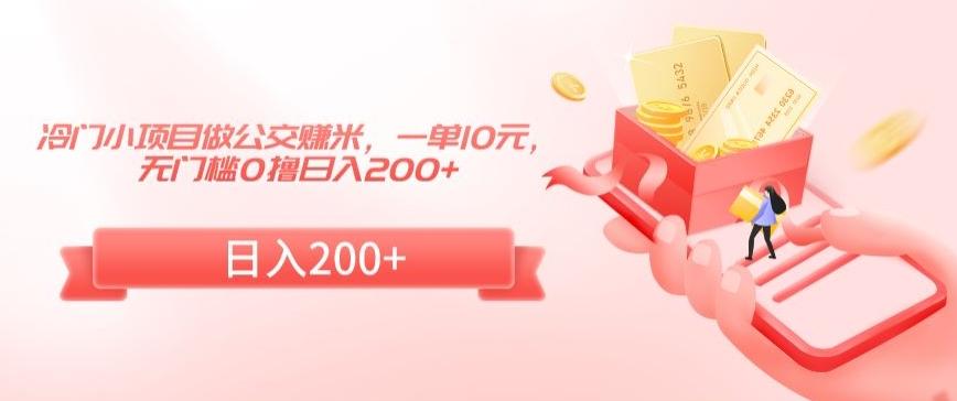 冷门小项目做公交赚米，一单10元，无门槛0撸日入200+【揭秘】-test