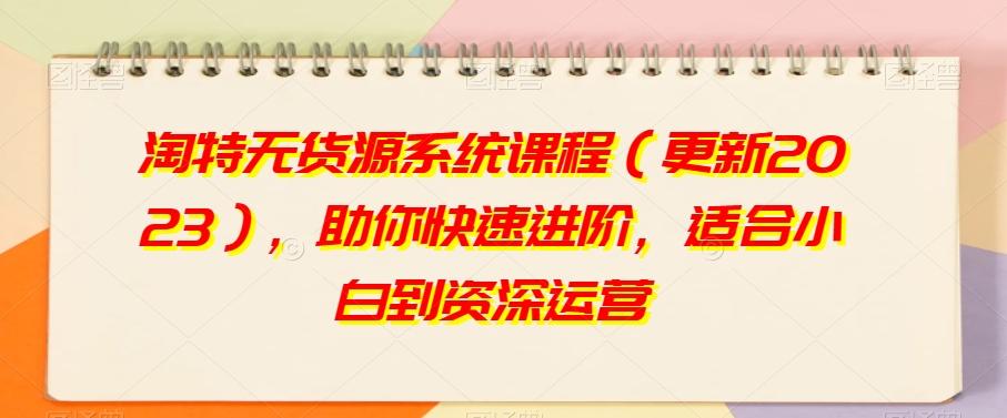 淘特无货源系统课程（更新2023），助你快速进阶，适合小白到资深运营-test