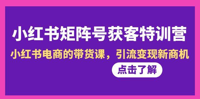 小红书-矩阵号获客特训营-第10期，小红书电商的带货课，引流变现新商机-test