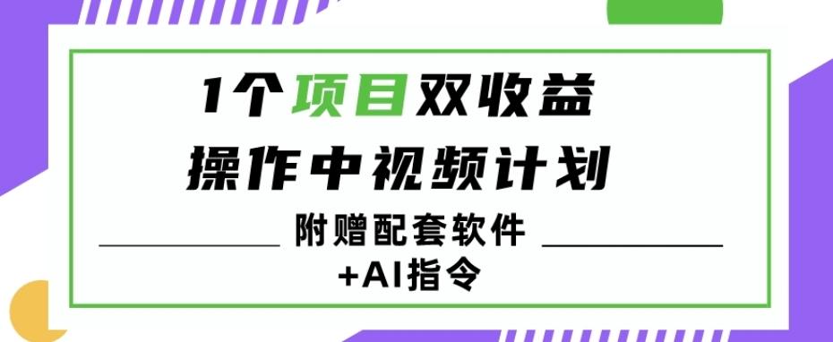 1个项目双收益？操作中视频计划1天最高3100+收益？（附赠配套软件+AI指令）-test