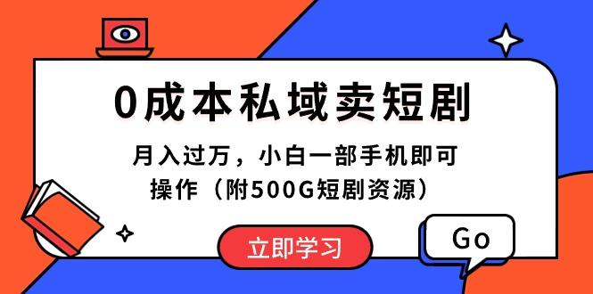 0成本私域卖短剧，月入过万，小白一部手机即可操作(附500G短剧资源-test