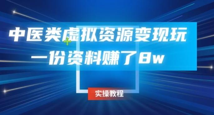 中医类虚拟资源变现玩法，一份资料赚了8w-test