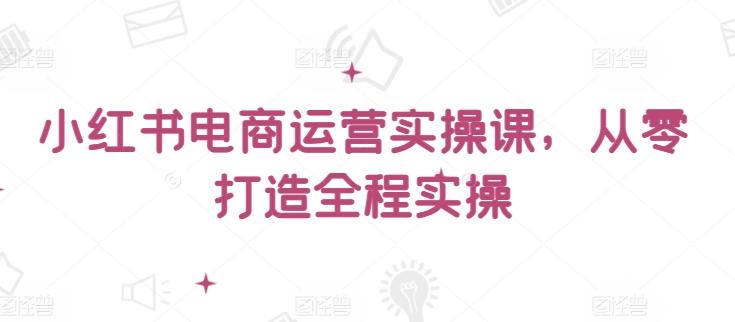 小红书电商运营实操课，​从零打造全程实操-test