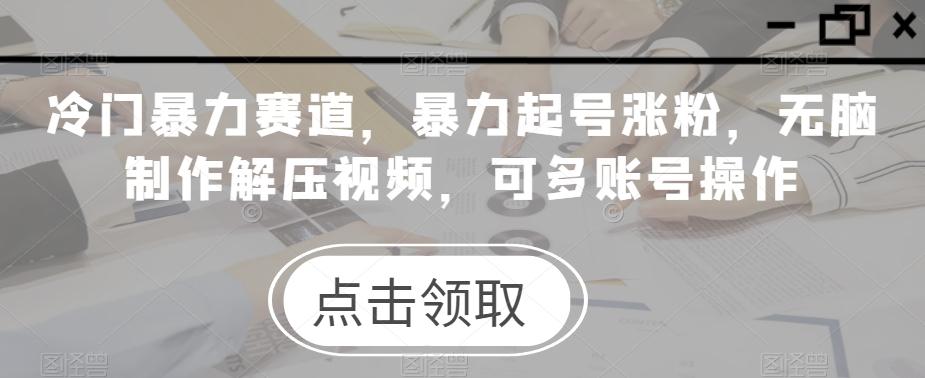 冷门暴力赛道，暴力起号涨粉，无脑制作解压视频，可多账号操作-test