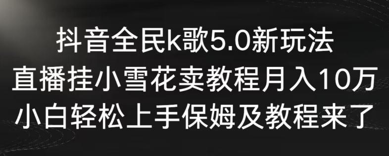 抖音全民k歌5.0新玩法，直播挂小雪花卖教程月入10万，小白轻松上手，保姆及教程来了【揭秘】-test