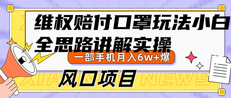 维权赔付口罩玩法，小白也能月入6w+，风口项目实操-test
