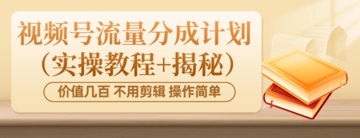 价值几百上千不用剪辑简单操作视频号流量分成计划（实操教程+揭秘）-test