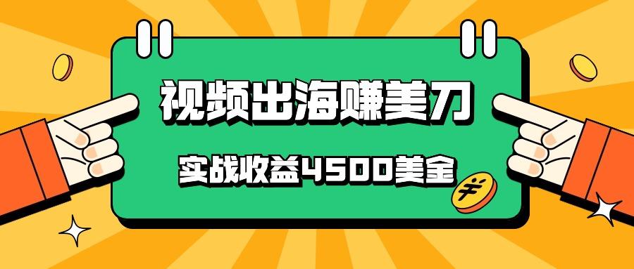 国内爆款视频出海赚美刀，实战收益4500美金，批量无脑搬运，无需经验直接上手-test