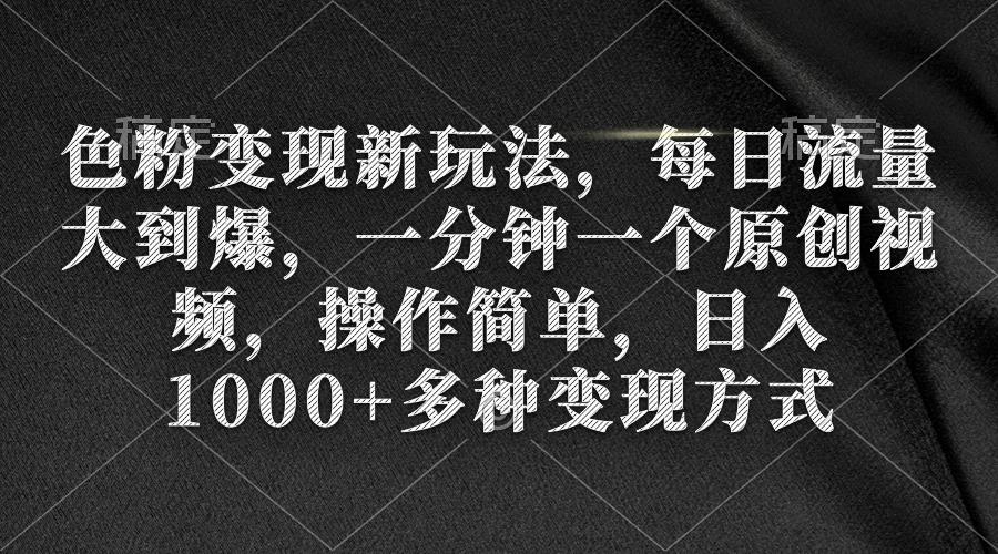 (9282期)色粉变现新玩法，每日流量大到爆，一分钟一个原创视频，操作简单，日入1…-test