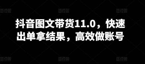 抖音图文带货11.0，快速出单拿结果，高效做账号-test