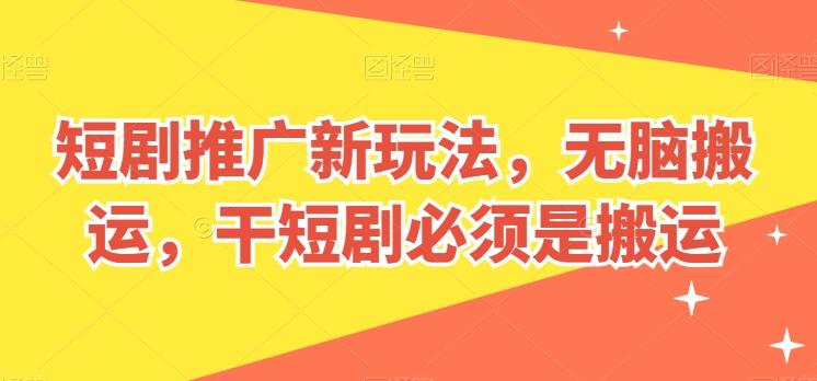 短剧推广新玩法，无脑搬运，干短剧必须是搬运【揭秘】-test
