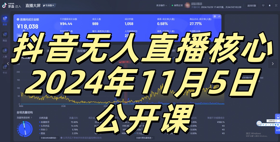 抖音无人直播核心公开课，咸鱼翻身小白可做带有睡后收入月入过万太简单【揭秘】-test