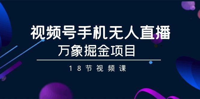 视频号手机无人直播-万象掘金项目(18节视频课)-test