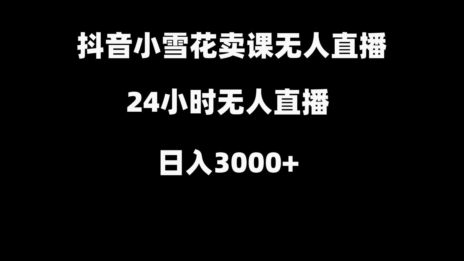 抖音小雪花卖缝补收纳教学视频课程，无人直播日入3000+-test