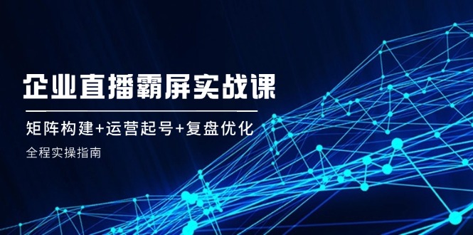 企业直播霸屏实战课：矩阵构建+运营起号+复盘优化，全程实操指南-test