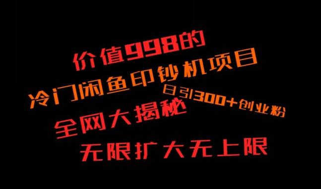 闲鱼流量印钞机项目大揭秘，日引300+创业粉，保姆级实操教程-test