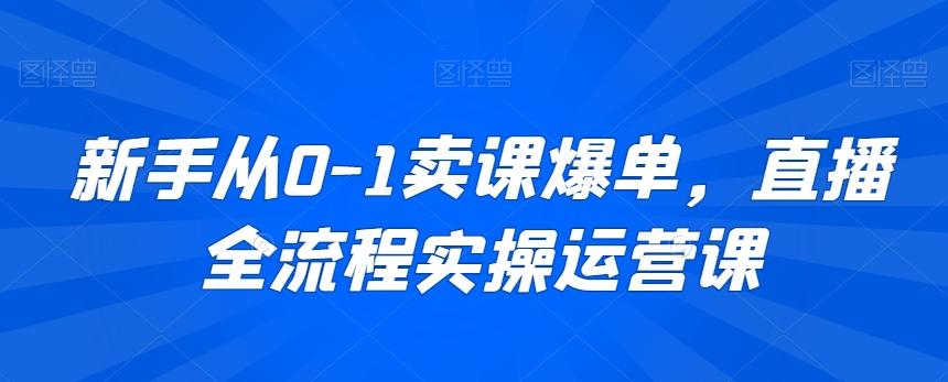 新手从0-1卖课爆单，直播全流程实操运营课-test