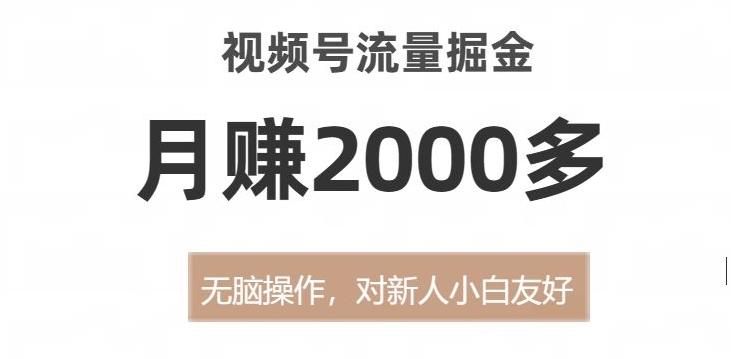 视频号流量掘金，无脑操作，对新人小白友好，月赚2000多【揭秘】-test
