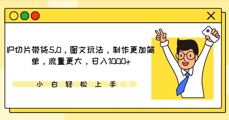 IP切片带货5.0，图文玩法，制作更加简单，流量更大，日入1000+【揭秘】-test