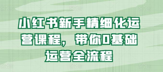 小红书新手精细化运营课程，带你0基础运营全流程-test