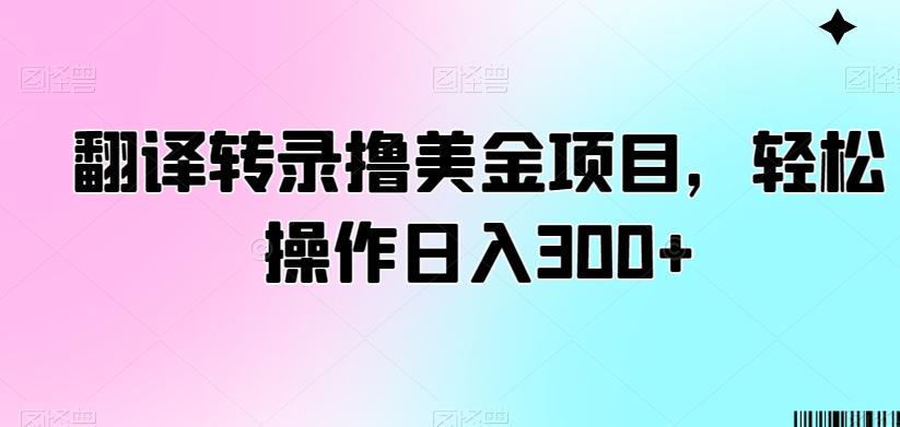 翻译转录撸美金项目，轻松操作日入300+【揭秘】-test