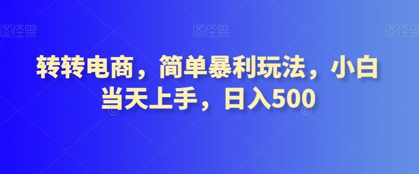 转转电商，简单暴利玩法，小白当天上手，日入500-test