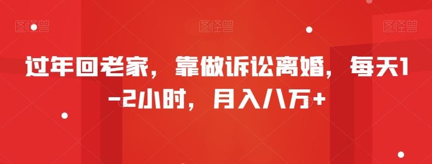 过年回老家，靠做诉讼离婚，每天1-2小时，月入八万+-test