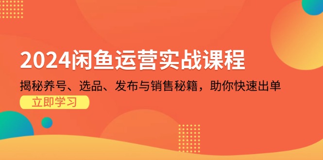 2024闲鱼运营实战课程：揭秘养号、选品、发布与销售秘籍，助你快速出单-test