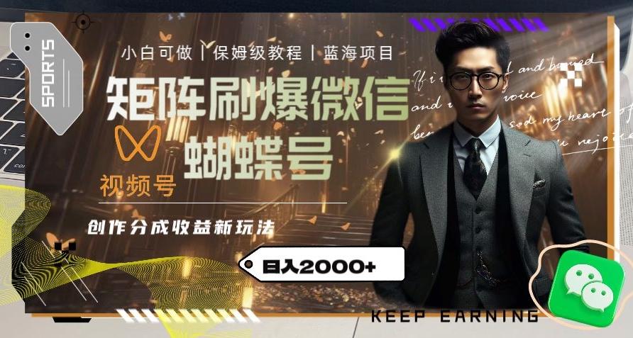 矩阵刷爆微信蝴蝶号创作者分成计划收益的新玩法，日入2000+【揭秘】-test