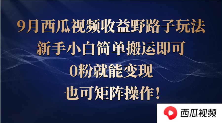 西瓜视频收益野路子玩法，新手小白简单搬运即可，0粉就能变现，也可矩…-test
