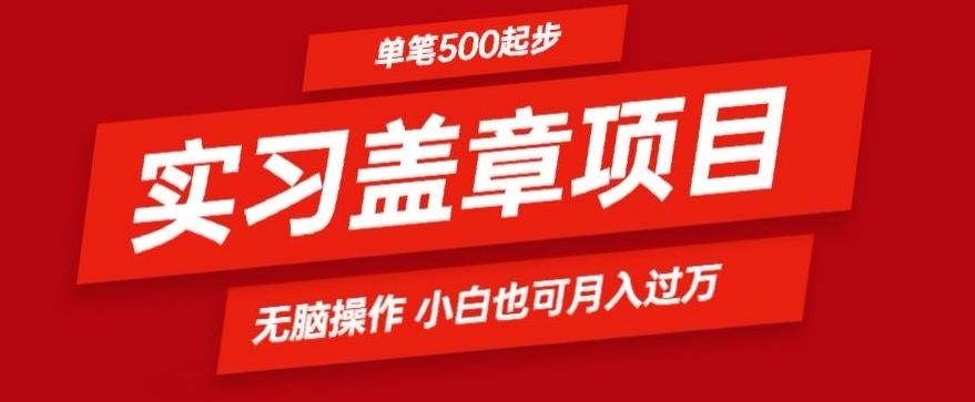 实习代盖章项目一单500起普通人可落地项目小白也可轻易上手-test