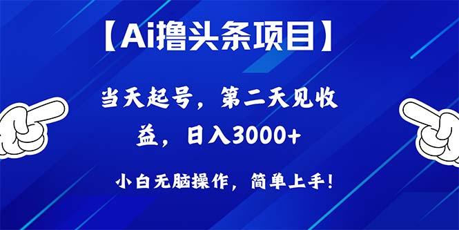Ai撸头条，当天起号，第二天见收益，日入3000+-test