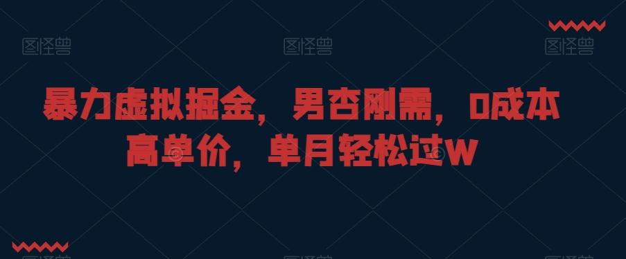 暴力虚拟掘金，男杏刚需，0成本高单价，单月轻松过W【揭秘】-test