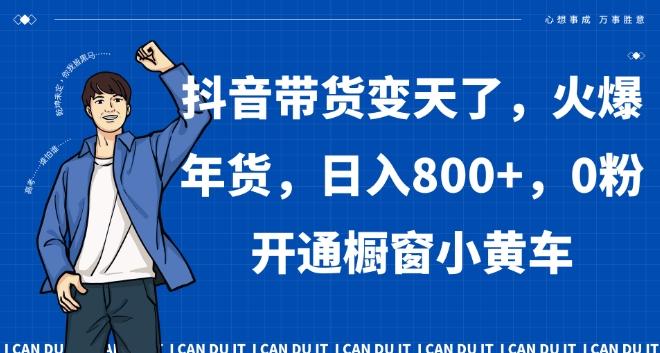 抖音带货变天了，火爆年货，日入800+，0粉开通橱窗小黄车【揭秘】-test