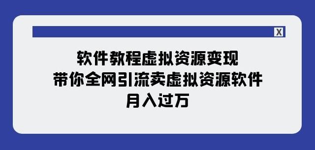 软件教程虚拟资源变现：带你全网引流卖虚拟资源软件，月入过万（11节课）-test