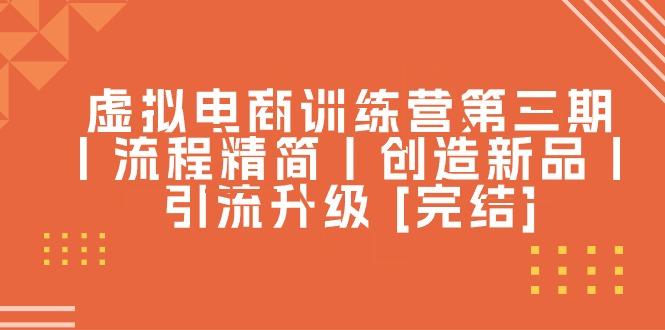 虚拟电商训练营第三期丨流程精简丨创造新品丨引流升级 [完结]-test