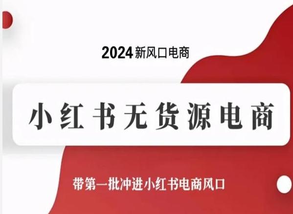 2024新风口电商，小红书无货源电商，带第一批冲进小红书电商风口-test