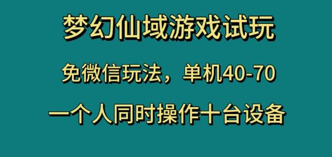 梦幻仙域游戏试玩，免微信玩法，单机40-70，一个人同时操作十台设备【揭秘】-test