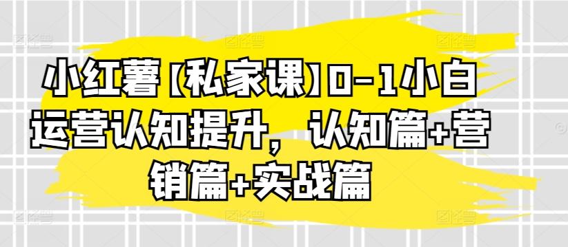 小红薯【私家课】0-1小白运营认知提升，认知篇+营销篇+实战篇-test