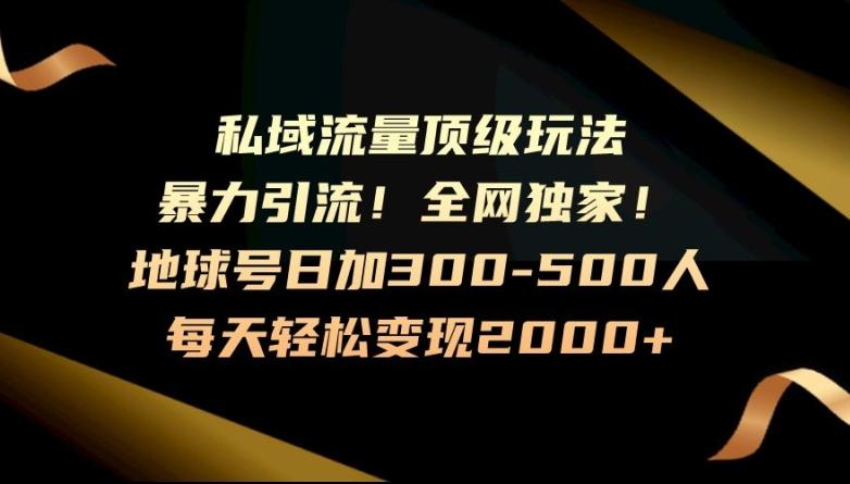 暴力引流，全网独家，地球号日加300-500人，私域流量顶级玩法，每天轻松变现2000+-test