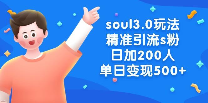soul3.0玩法精准引流s粉，日加200人单日变现500+-test