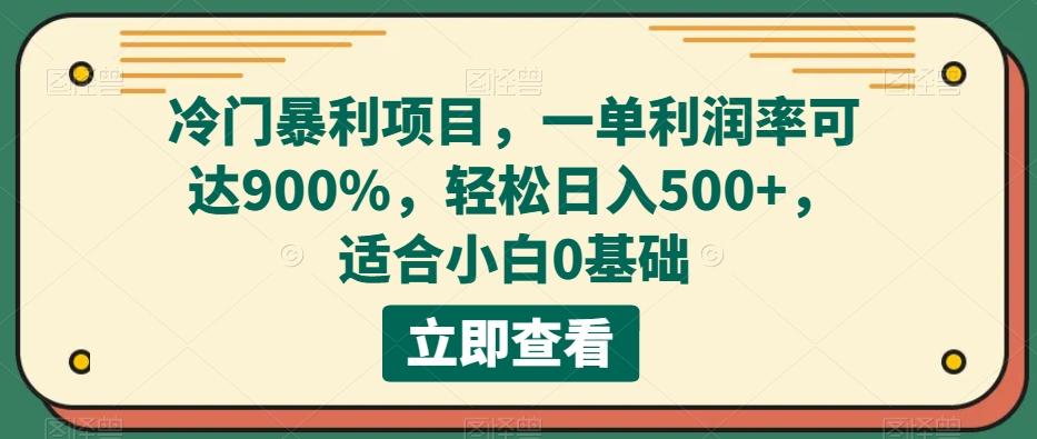 冷门暴利项目，一单利润率可达900%，轻松日入500+，适合小白0基础-test