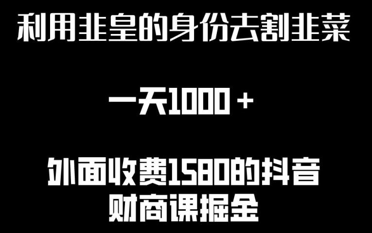 利用非皇的身份去割韭菜，一天1000+(附详细资源)【揭秘】-test