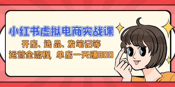 小红书虚拟电商实战课：开店、选品、发笔记等运营全流程，单店一天赚800-test