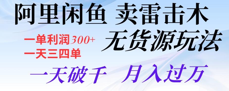 阿里闲鱼卖雷击木无货源玩法，一单利润300+，一天三四单，一天破千，月入过万-test