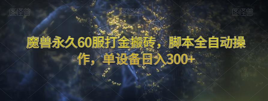 魔兽永久60服打金搬砖，脚本全自动操作，单设备日入300+【揭秘】-test